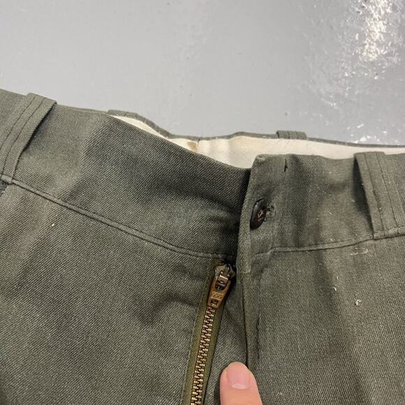 Vintage 60s Sears Green Sanforized Workwear Chinos 36x27 - Picture 2 of 4